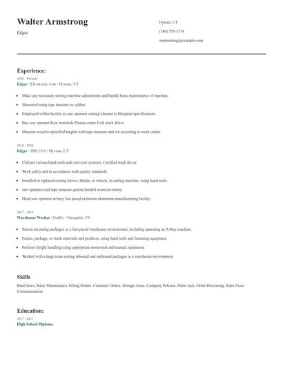 Edger Resume