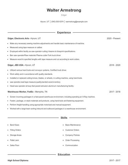 Edger Resume