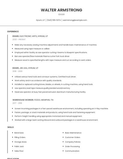 Edger Resume