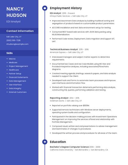 EDI Analyst Resume