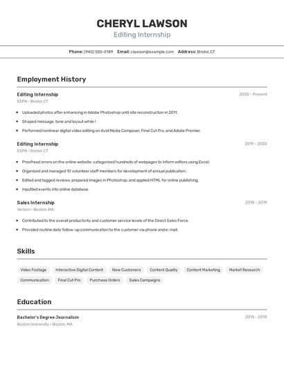 Resume example 2