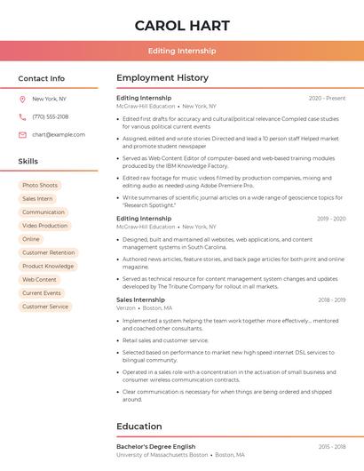 Resume example 3