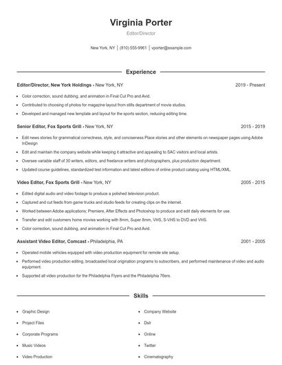 Resume example 1