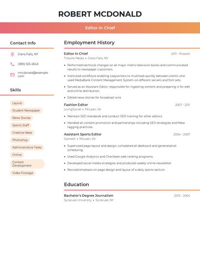 Resume example 3