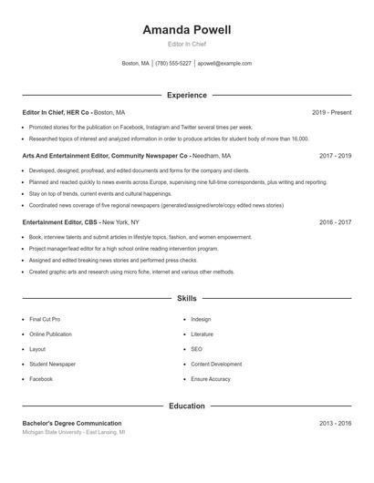 Resume example 1