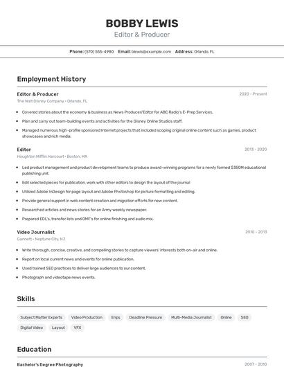 Resume example 2