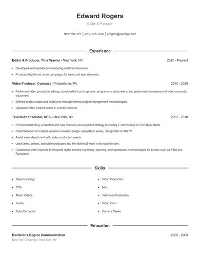 Resume example 1