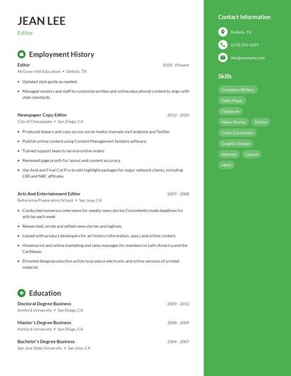Resume example 4