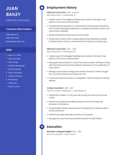 Editorial Cartoonist Resume