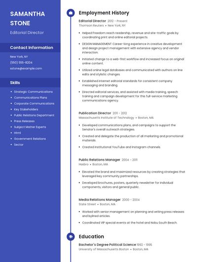 Editorial Director Resume