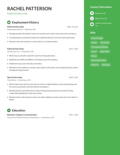 Resume example 5