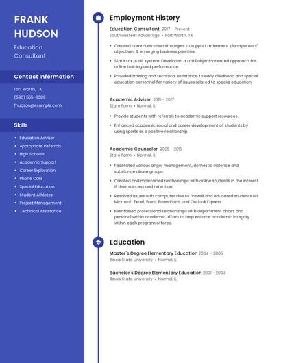 Education Consultant Resume