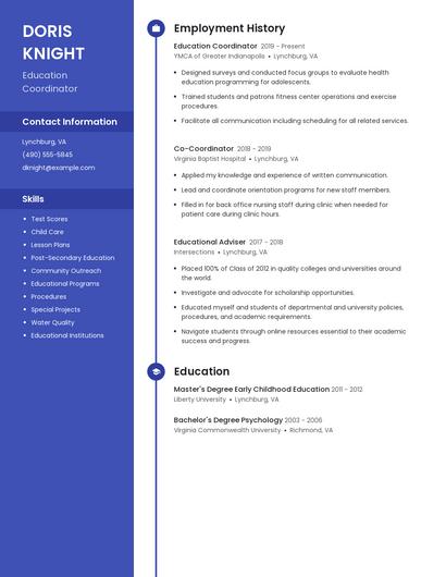 Education Coordinator Resume