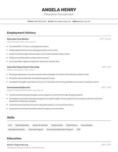 Resume example 2