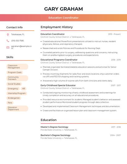 Resume example 3