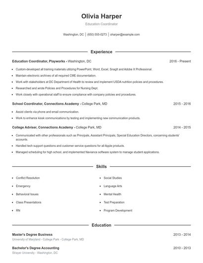 Resume example 1