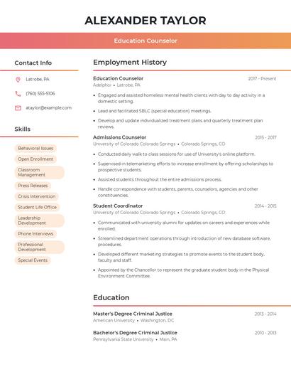 Resume example 3