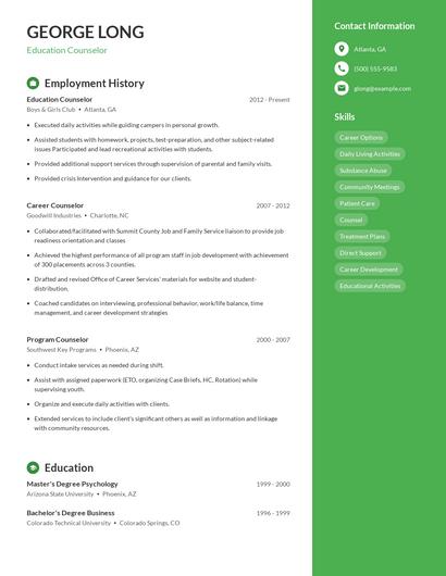 Resume example 5