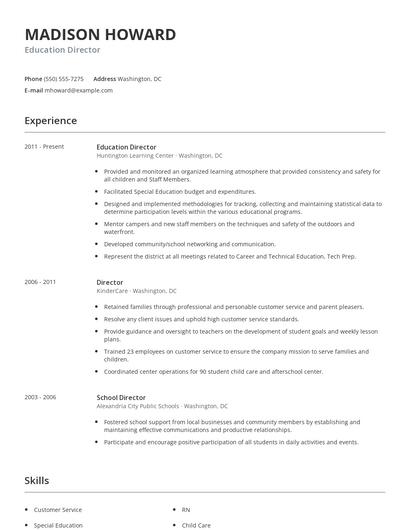 Education Director Resume