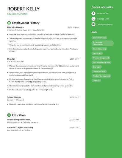 Education Director Resume