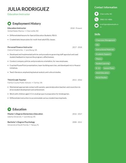 Resume example 5