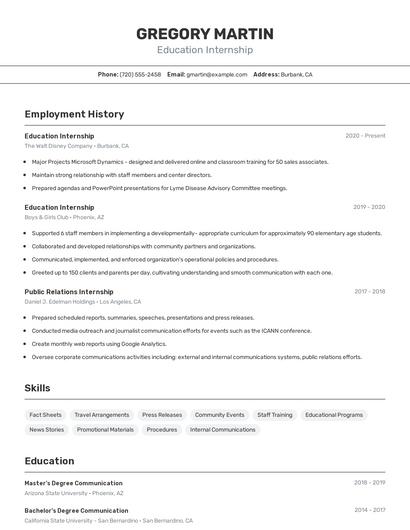 Resume example 2
