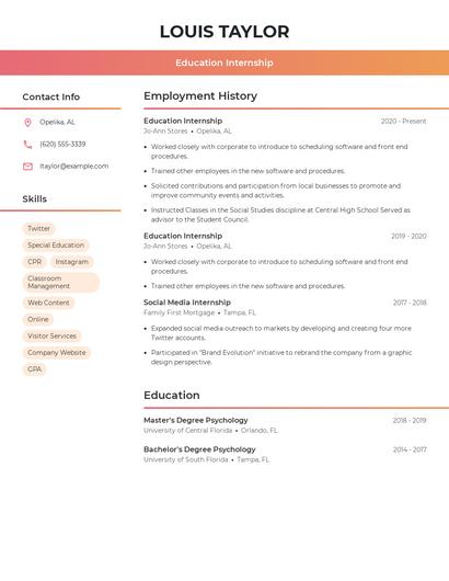 Resume example 3