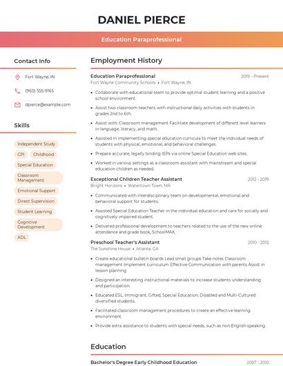 Resume example 3