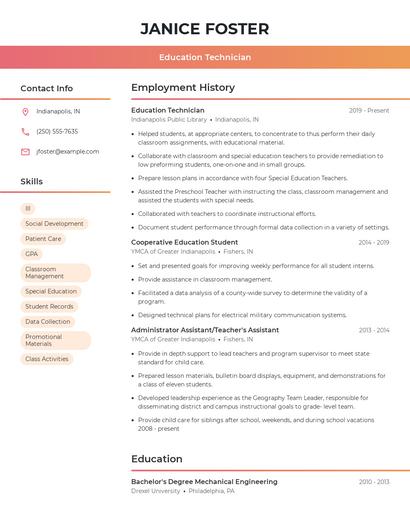 Resume example 3