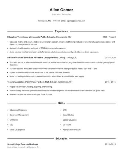 Resume example 1