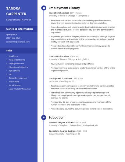 Educational Adviser Resume