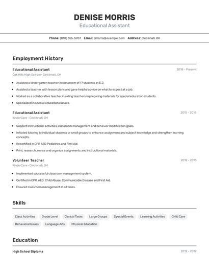 Resume example 2