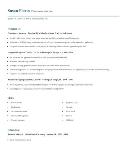 Educational Assistant Resume