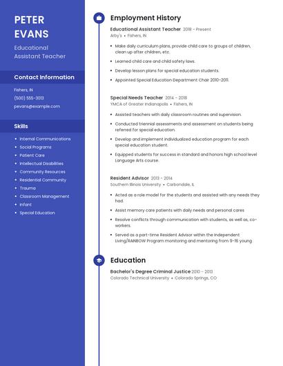 Educational Assistant Teacher Resume