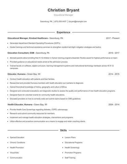 Resume example 1