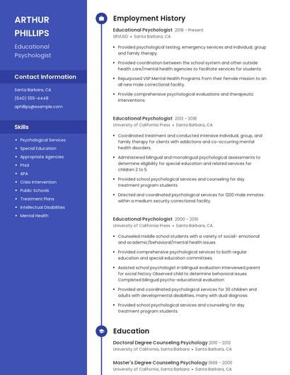 Educational Psychologist Resume