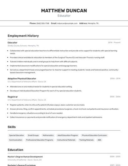 Resume example 2