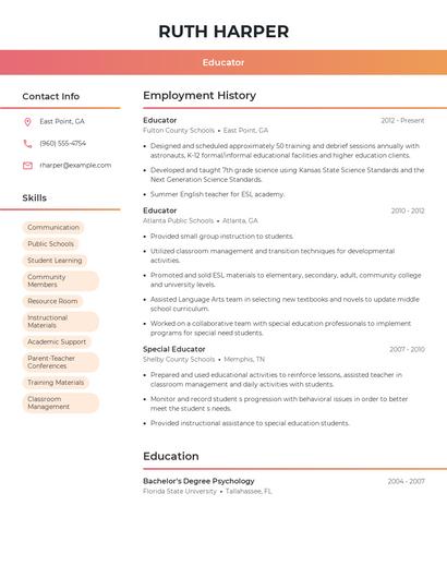 Educator Resume
