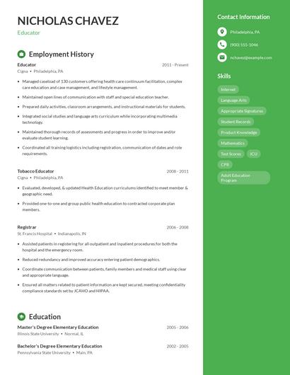 Resume example 4