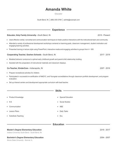Resume example 1