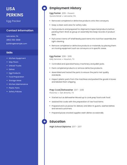Egg Packer Resume