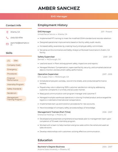 Resume example 3
