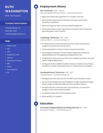 EKG Technician Resume