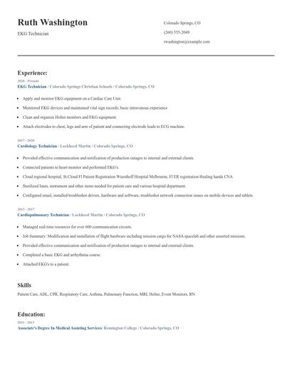 EKG Technician Resume
