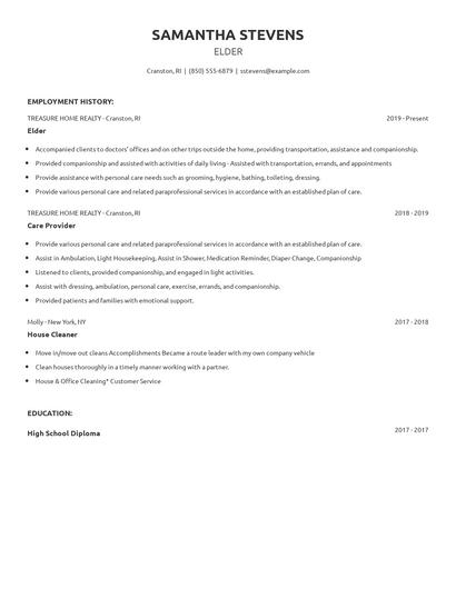 Elder Resume
