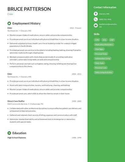 Elder Resume