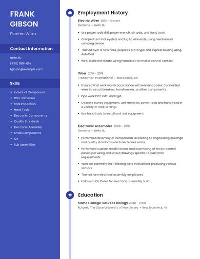 Electric Wirer Resume