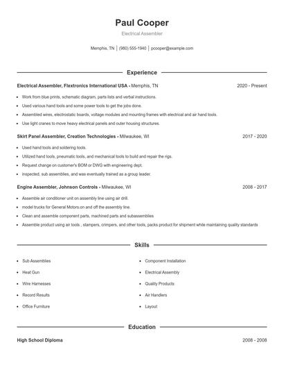 Resume example 1