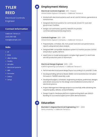 Electrical Controls Engineer Resume
