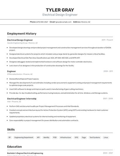 Resume example 2
